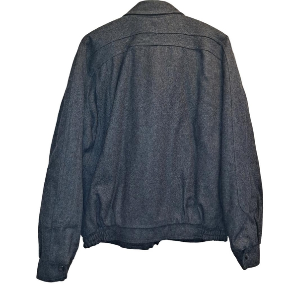 KNIGHTS BRIDGE Dark Grey Wool Full Zip Long Sleeve Coat Size Large - Picture 2 of 14